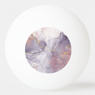 Violet and Gold Marble Ping Pong Ball