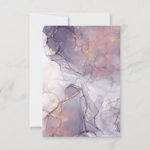 Violet and Gold Marble Thank You Card
