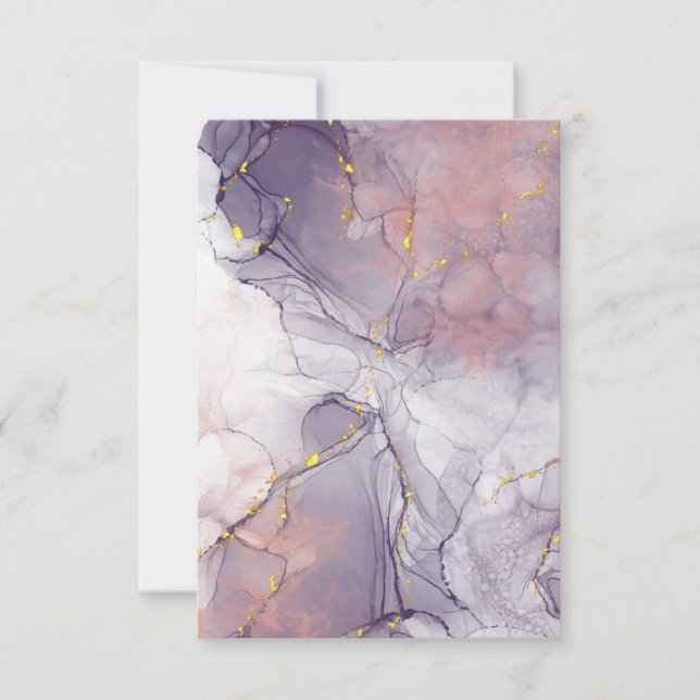 Violet and Gold Marble Thank You Card (Front)