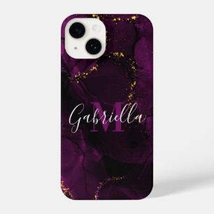 Violet and Golden Marble iPhone 14 Case