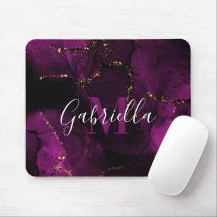 Violet and Golden Marble Mouse Mat