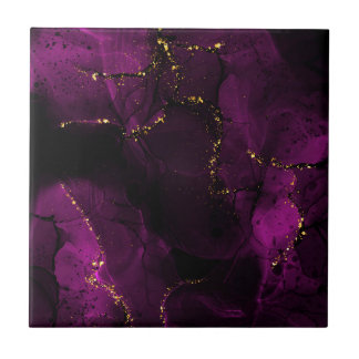 Violet and Golden Marble Tile