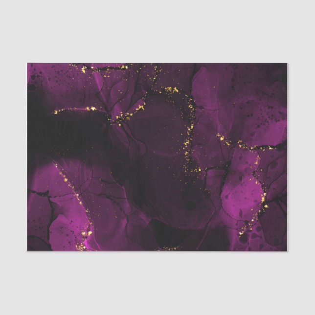 Violet and Golden Marble Tissue Paper (Front)