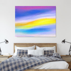 Violet and Golden Ray Abstract Art Canvas Print
