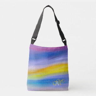 Violet and Golden Ray Abstract Crossbody Bag