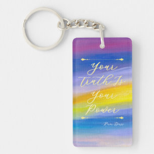 Violet and Golden Ray Abstract Key Ring
