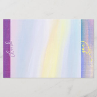 Violet and Golden Ray Abstract Stationery
