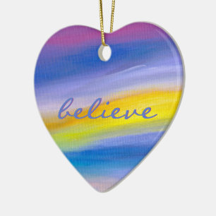 Violet and Golden Ray Modern Abstract Ceramic Tree Decoration