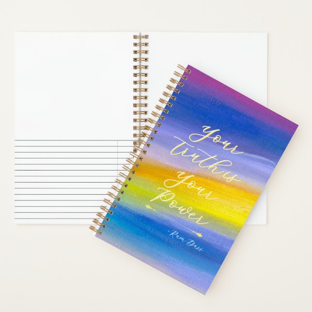 Violet and Golden Ray Modern Abstract Notebook (Inside)