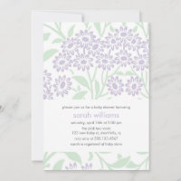Violet and Green Floral Damask Baby Shower