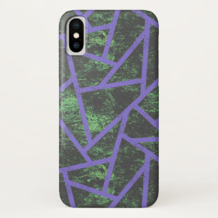 Violet and green mosaic pattern iPhone x case