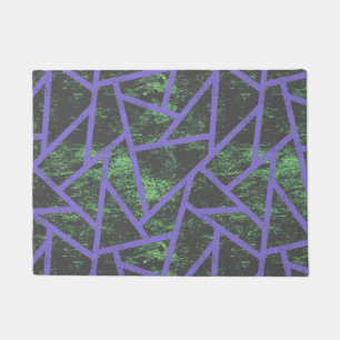 Violet and green mosaic pattern doormat