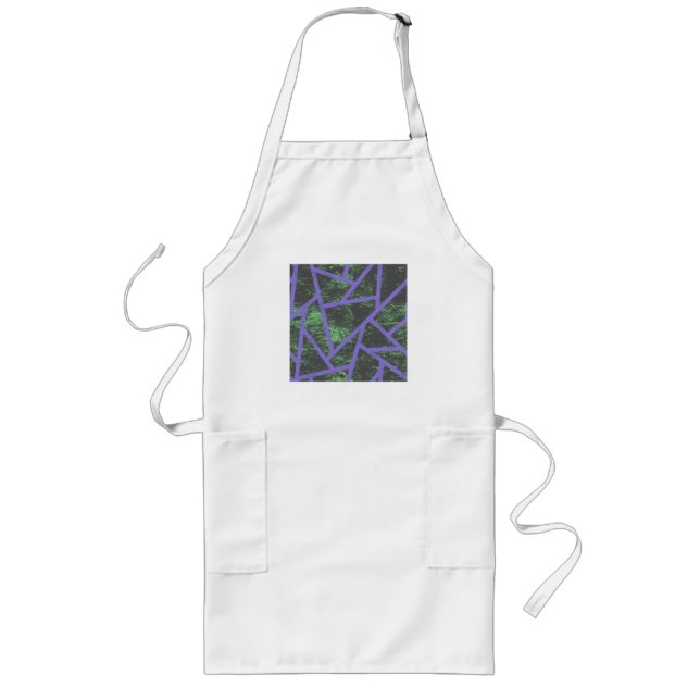 Violet and green mosaic pattern long apron (Front)