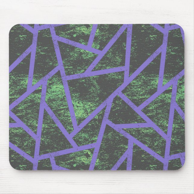Violet and green mosaic pattern mouse mat (Front)