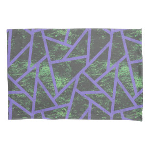 Violet and green mosaic pattern pillowcase