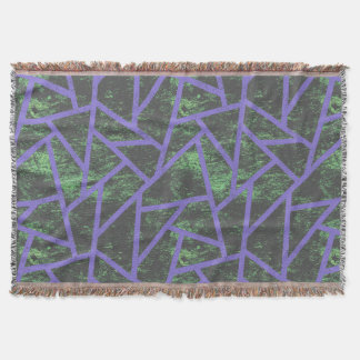 Violet and green mosaic pattern throw blanket
