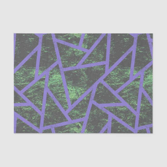 Violet and green mosaic pattern tissue paper (Front)
