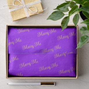 Violet And Lemon Yellow 'Marry Me' Proposal Gifts Tissue Paper