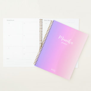 Violet and pink ombre design planner
