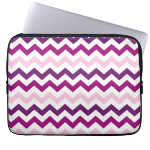 Violet and Pink Zig Zag Chevrons Pattern Laptop Sleeve