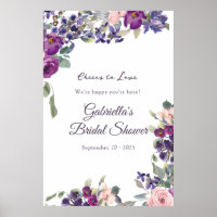 Violet and Plum Floral Bridal Shower Wine Tasting