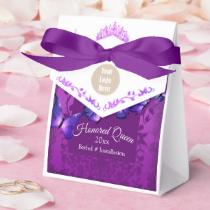 Violet and Purple Butterflies Favour Gift Box