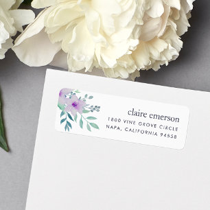 Violet and Sage Floral Return Address
