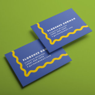 Violet and Sunny Yellow Wavy Frame Business Card