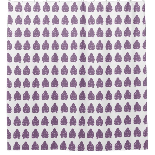 Violet Asian Moods Buddah Boys Shower Curtain (Front)