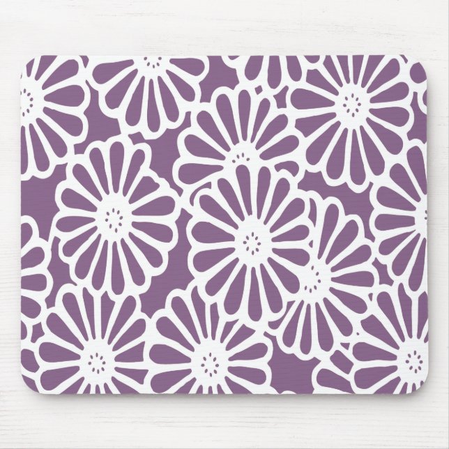Violet Asian Moods Floral Mouse Mat (Front)