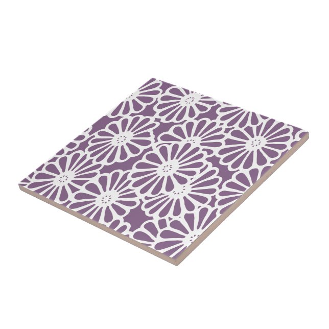 Violet Asian Moods Floral Tile (Side)