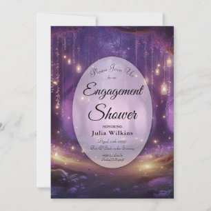 Violet at Midnight Enchanted Forest Engagement  Invitation
