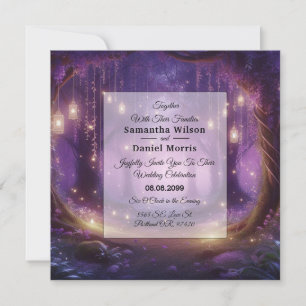 Violet at Midnight Enchanted Forest Wedding Invitation