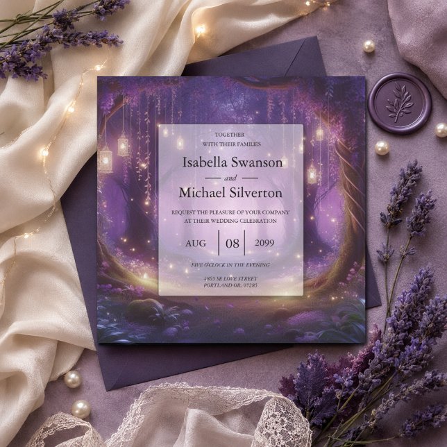 Violet at Midnight Enchanted Forest Wedding Invitation (Creator Uploaded)