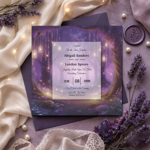 Violet at Midnight Enchanted Forest Wedding Invitation