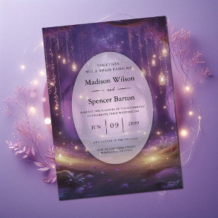 Violet at Midnight Enchanted Forest Wedding Invitation
