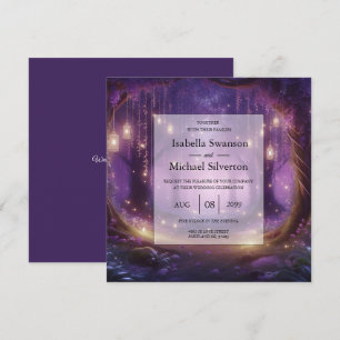 Violet at Midnight Enchanted Forest Wedding Invitation