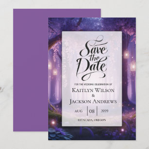 Violet at Midnight Enchanted Forest Wedding Save The Date