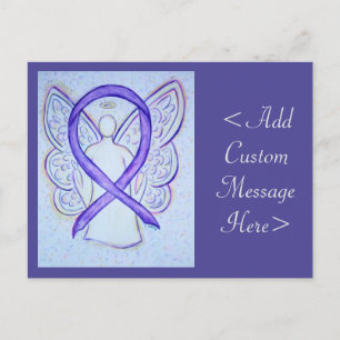 Violet Awareness Ribbon Angel Custom Art Postcard