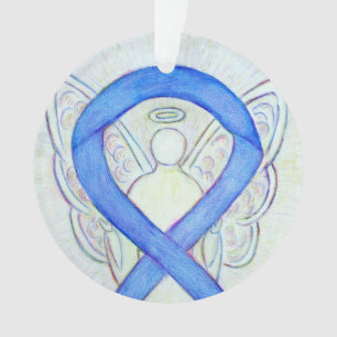 Violet Awareness Ribbon Angel Customised Ornaments