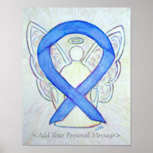 Violet Awareness Ribbon Guardian Angel Art Print