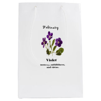violet birth flower gift bag