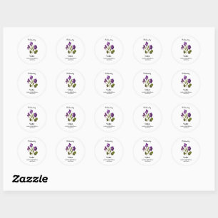 violet birth flower sticker