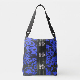 Violet Black Lace Steampunk Cross Body Tote Bag