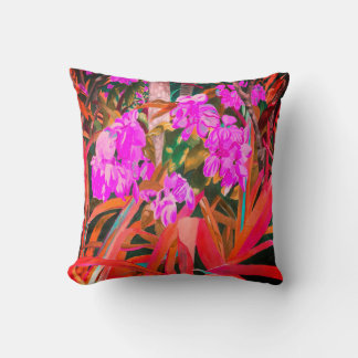 Violet Blooms Throw Pillow