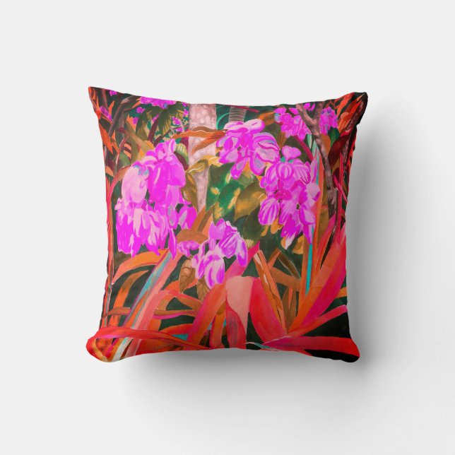 Violet Blooms Throw Pillow (Front)