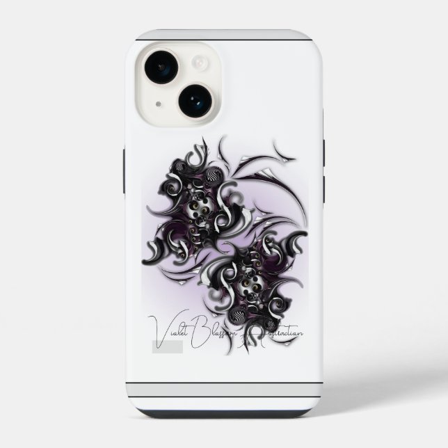"Violet Blossom Abstraction", Apple iPhone 14 Case (Back)