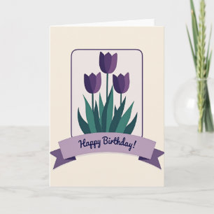 Violet Blossom Birthday Card