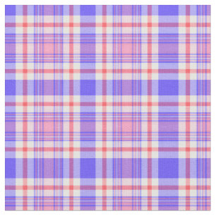 Violet Blue and Pink Plaid Fabric