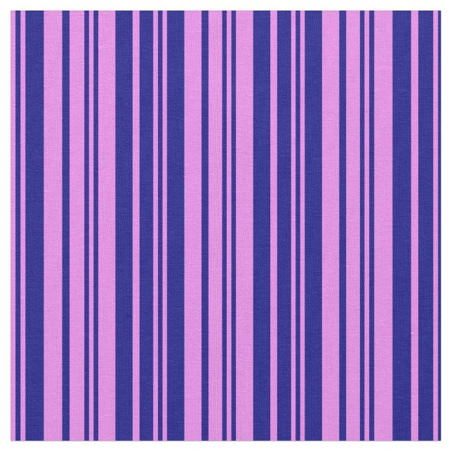 Violet & Blue Coloured Lined/Striped Pattern Fabric (Close Up)